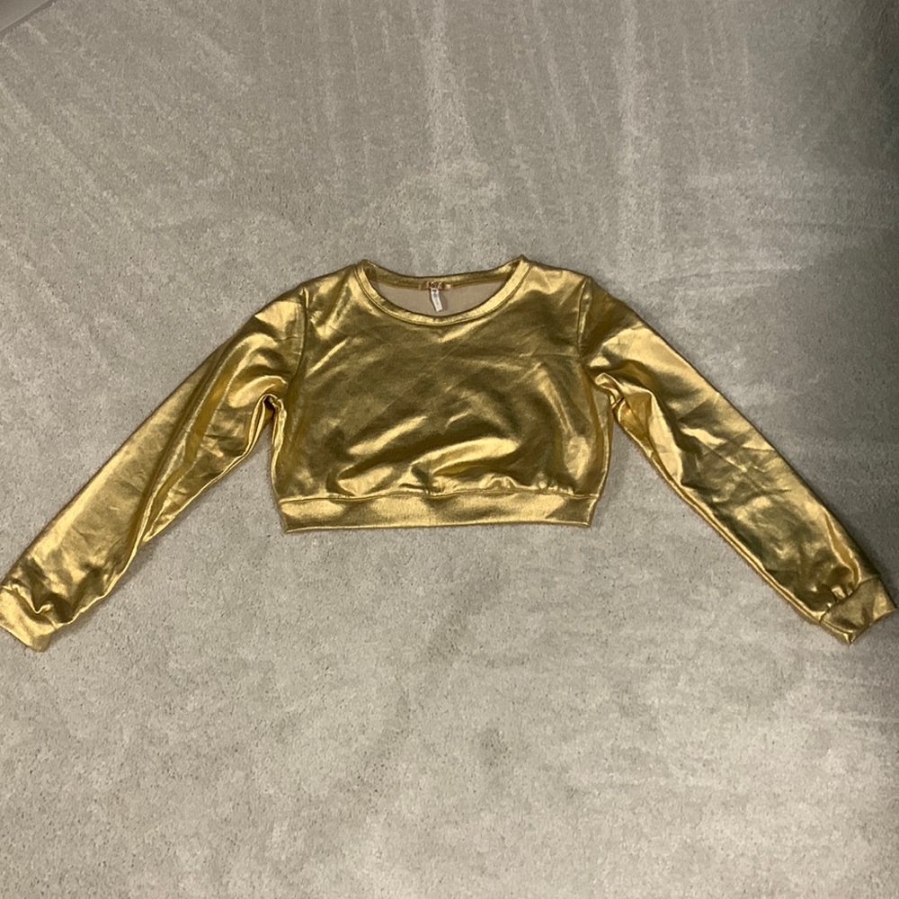 Shiny golden cropped sweater